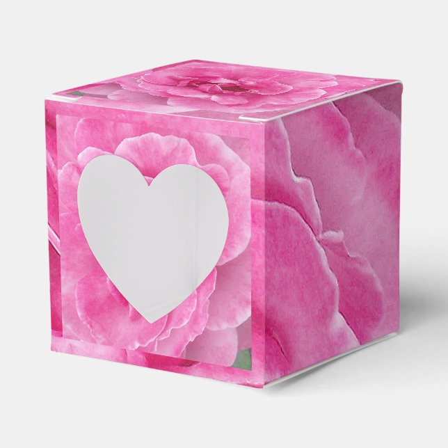 Caja Para Regalos Corazón Rosa de Jardín Rosa (Anverso)