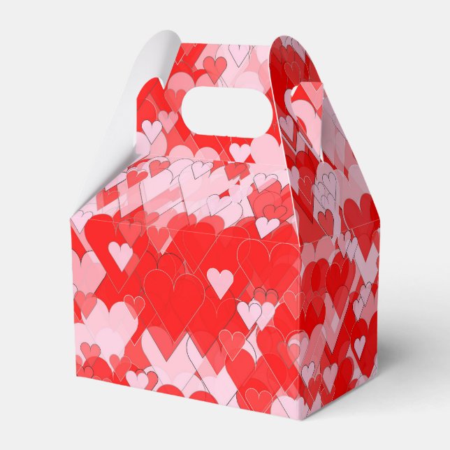 Caja Para Regalos Corazón rosa y rojo bonito (Front Side)