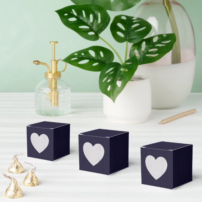 Caja Para Regalos Corazón simple atractivo azul marino personalizabl (Múltiple)