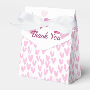 Caja Para Regalos Corazones abstractos rosados sobre blanco