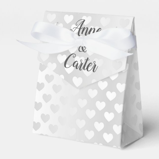Caja Para Regalos Corazones Bodas blancas (Front Side)
