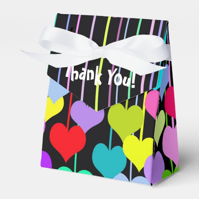 Caja Para Regalos Corazones colgantes en negro (Front Side)