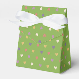 Caja Para Regalos Corazones de polka en verde vegetal
