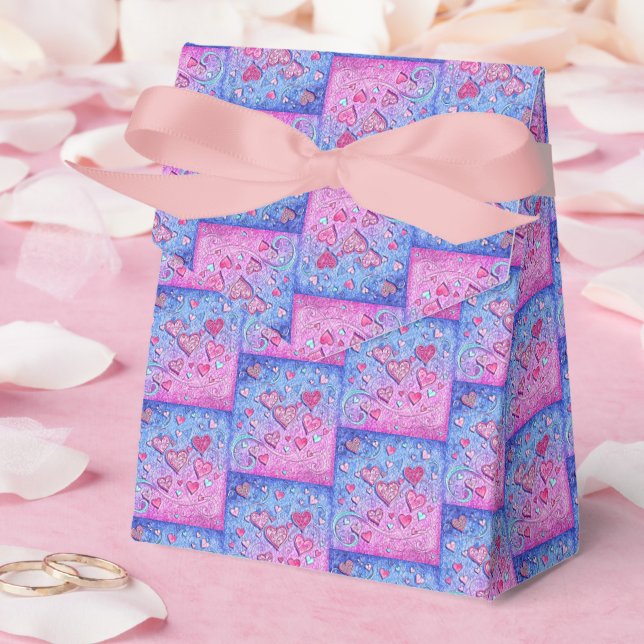 Caja Para Regalos Corazones de San Valentín Mosaico (Boda)