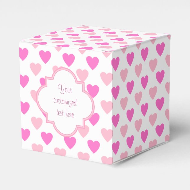 Caja Para Regalos Corazones de San Valentín rosado (Costado Anverso)