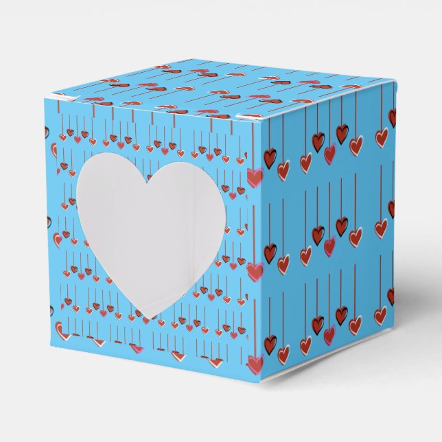 Caja Para Regalos Corazones en caída (Anverso)