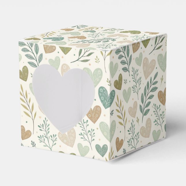 Caja Para Regalos Corazones Florales (Anverso)