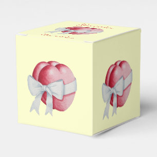 Caja Para Regalos corazones rojos atados con lazos blancos para boda