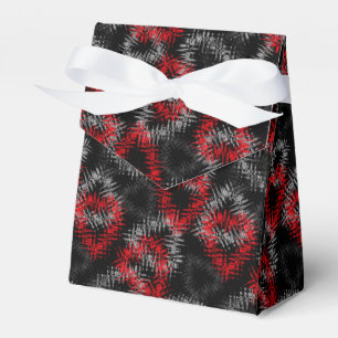 Caja Para Regalos Corazones rojos y grises rotos sobre fondo negro