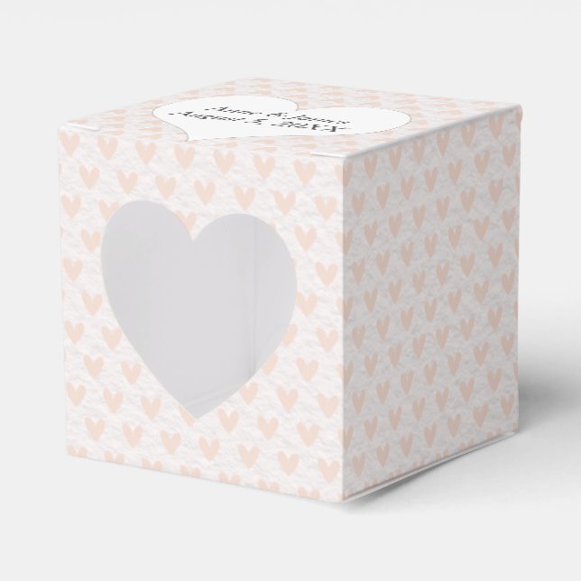 Caja Para Regalos Corazones Rosa Rubor (Anverso)