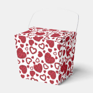 Caja Para Regalos Corazones Rosas Rojas Patrón Minimalista San Valen