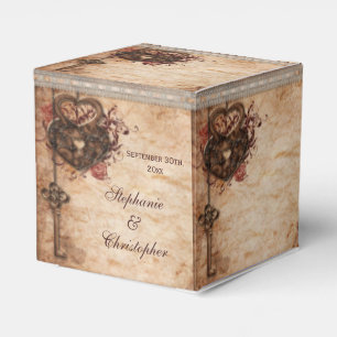 Caja Para Regalos Corazones vintage bloqueados y Boda de teclas grac