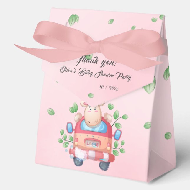 Caja Para Regalos Cordero Cálido Bebé Bebé Ducha Favor Box (Anverso)
