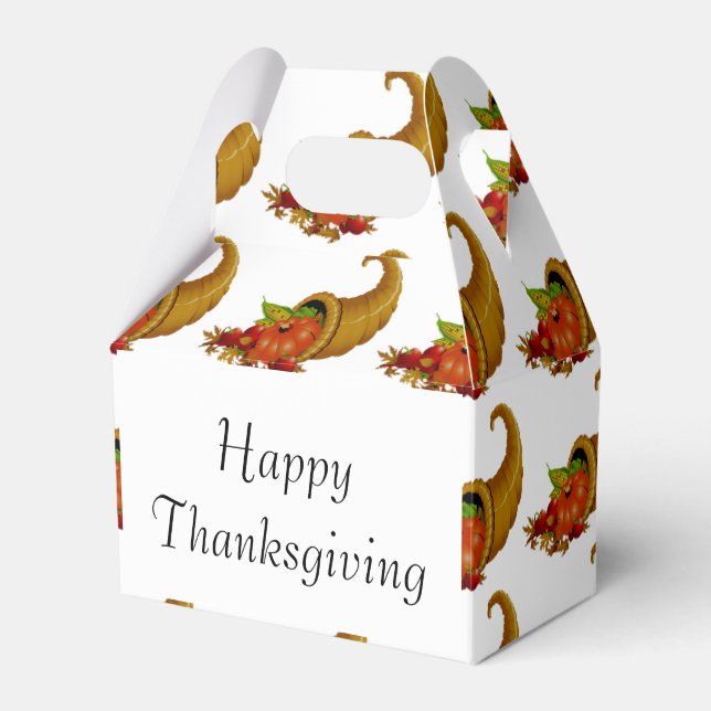 Caja Para Regalos Cornucopia / Horn of Plenty Happy Thankcome (Front Side)