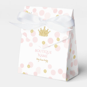 Caja Para Regalos Corona de Princesa Rosa Purpurina Confeti de Purpu