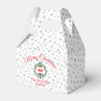 Caja Para Regalos Corona floral festiva de Navidad personalizable