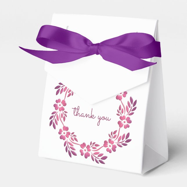 Caja Para Regalos Corona floral retro- Gracias (Front Side)