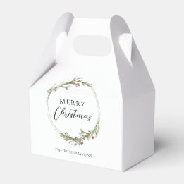 Caja Para Regalos Corona minimalista de Feliz Navidad