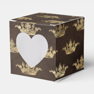 Caja Para Regalos Corona Real Vintage de Cobre y Oro