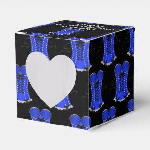 Caja Para Regalos Corsé corazón azul coqueto