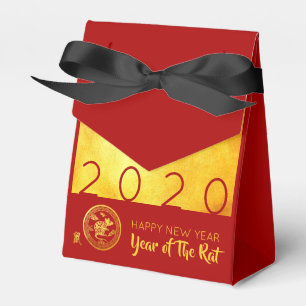 Caja Para Regalos Cortado de papel de la Rata China de Oro Rojo 2020