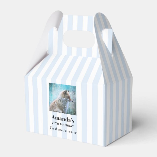 Caja Para Regalos Corte Furry Fox en Blue Grunge Background Birday (Front Side)