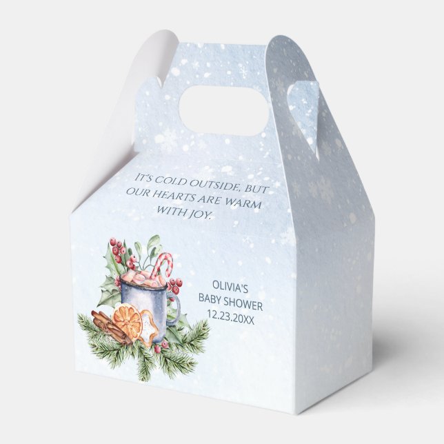 Caja Para Regalos Cosmoso Winter Hot Cocoa Snowly Baby Shower (Front Side)