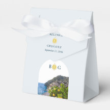 Costa Amalfi Arco Boda Italia Acuarela Limones