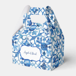 Caja Para Regalos Costa de Amalfi Azul Blanco Baldosas Italia