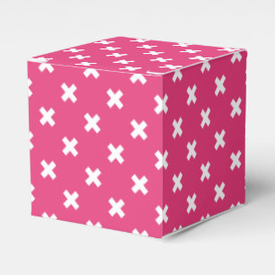 Caja Para Regalos Costillas cruzadas blancas en fucsia