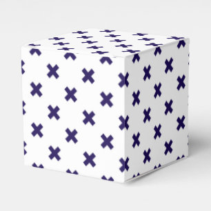 Caja Para Regalos Costillas cruzadas de color azul marino sobre blan