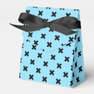 Caja Para Regalos Costillas de cruz negra en azul bebé