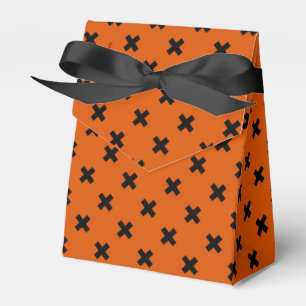 Caja Para Regalos Costillas de cruz negra en el naranja