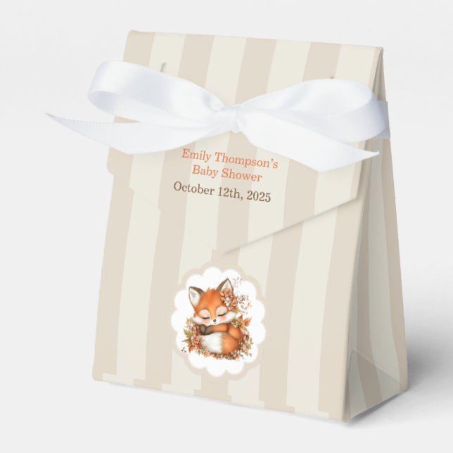 Caja Para Regalos Cosy Autumn Fox Baby Shower acogedor Fiesta Woodla (Front Side)