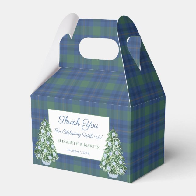 Caja Para Regalos Cosy Scottish Tartan Plaid Christmas Tree Boda (Front Side)