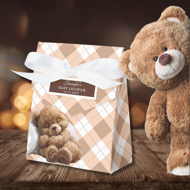 Caja Para Regalos Coszy Brown Teddy Bear Baby Shower (Subido por el creador)