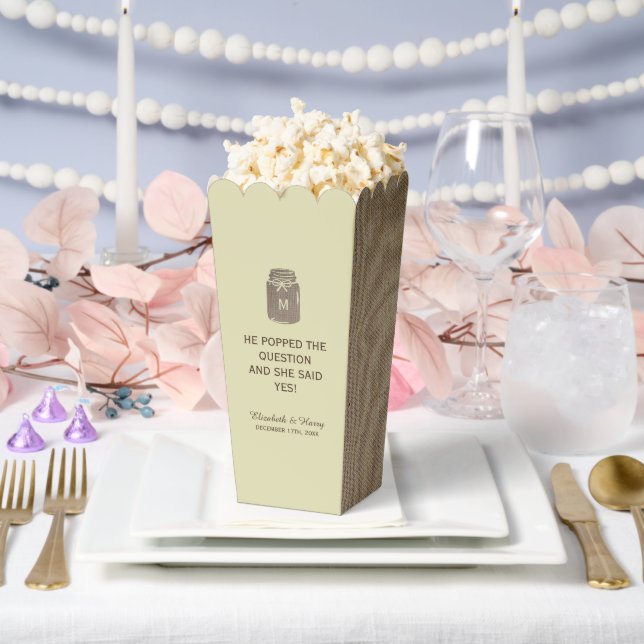 Caja Para Regalos Country Burlap Mason Jar Boda (Boda)