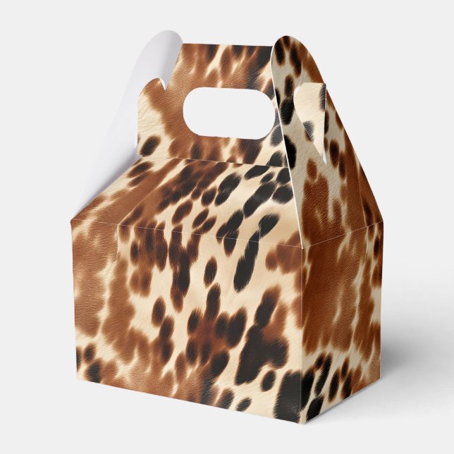 Caja Para Regalos Cowboy Cream Brown Black Piel de vaca (Front Side)