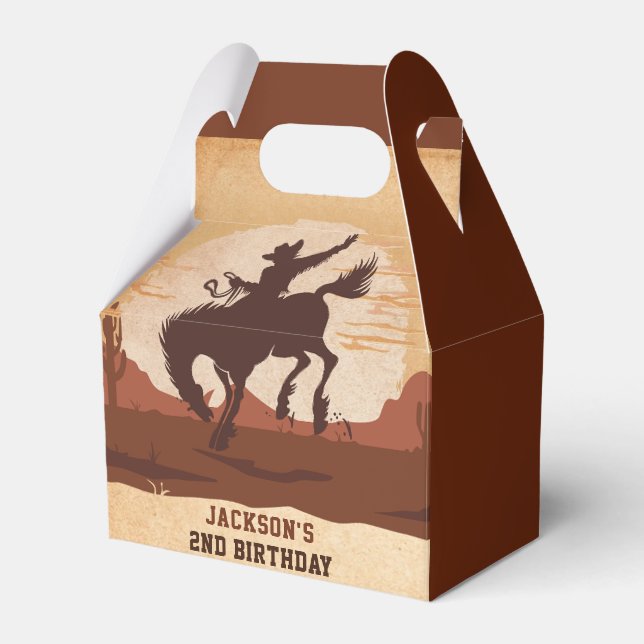 Caja Para Regalos Cowboy Occidental Birthday Party Favor Box (Front Side)