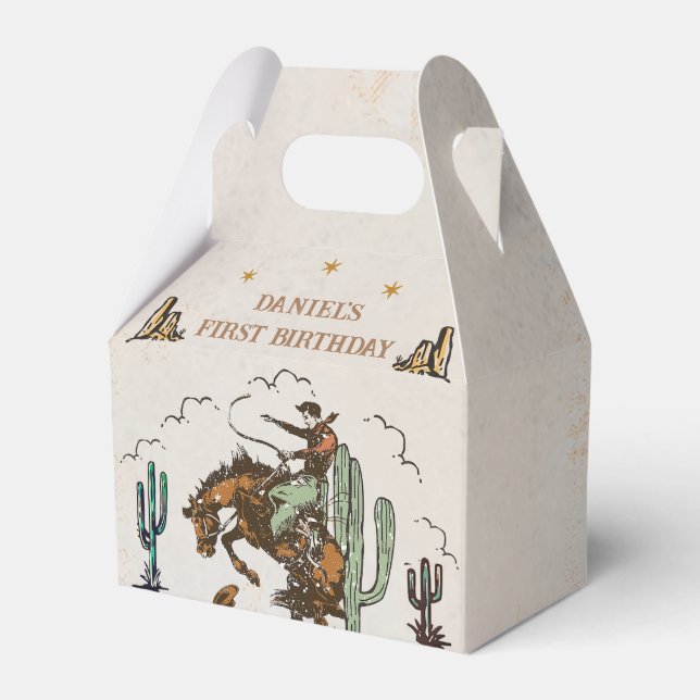 Caja Para Regalos Cowboy Occidental Birthday Party Favor Box (Front Side)