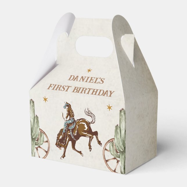 Caja Para Regalos Cowboy Occidental Birthday Party Favor Box (Front Side)