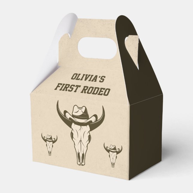 Caja Para Regalos Cowboy Occidental Birthday Party Favor Box (Front Side)