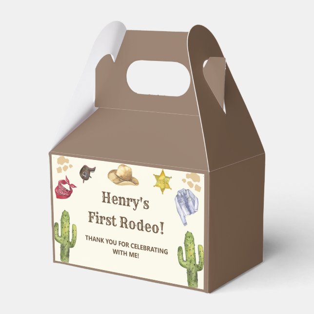 Caja Para Regalos Cowboy Occidental Birthday Party Favor Box (Front Side)