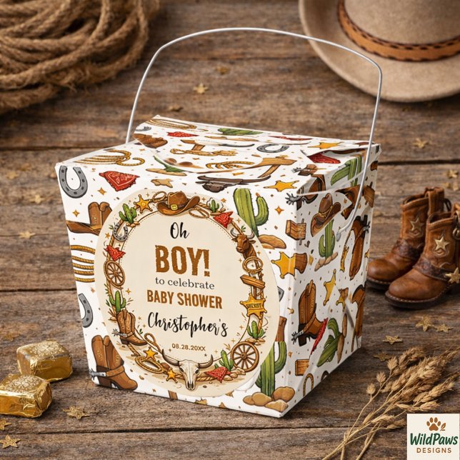 Caja Para Regalos Cowboy Wild West Rodeo Ranch | Rustic Western Baby (Cowboy Wild West Rodeo Ranch | Rustic Western Baby Favor Boxes
)