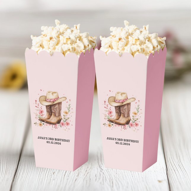 Caja Para Regalos Cowgirl Wildflowers Bash Birday | Occidental rosa (Subido por el creador)