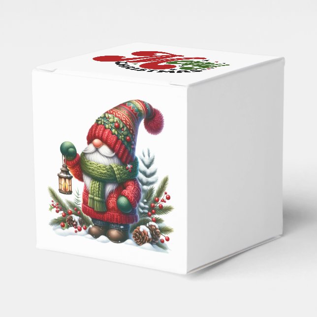 Caja Para Regalos Cozy Christmas Gnome Art – Festive Holiday (Costado Anverso)