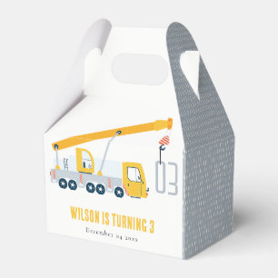 Caja Para Regalos Crane Cruck Vehículo de Construcción Niños Cumplea