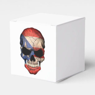 Caja Para Regalos Cráneo puertorriqueño de la bandera