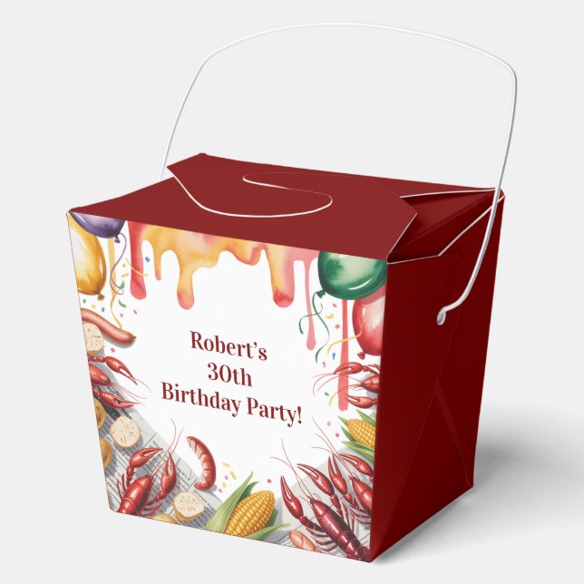 Caja Para Regalos Crawfish Boil Birthday Party For Adults  (Anverso)