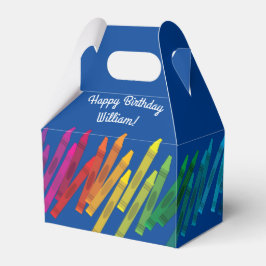Caja Para Regalos Crayons Niños Fiesta de cumpleaños arte muy colori